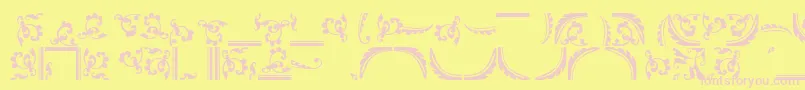 Fonte Ornamentstwossk – fontes rosa em um fundo amarelo