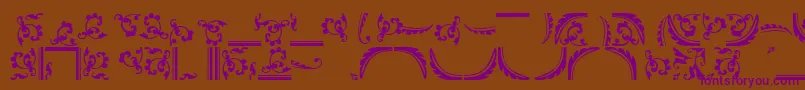 Ornamentstwossk Font – Purple Fonts on Brown Background