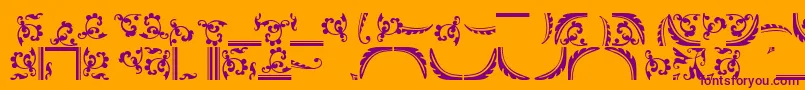 Ornamentstwossk Font – Purple Fonts on Orange Background