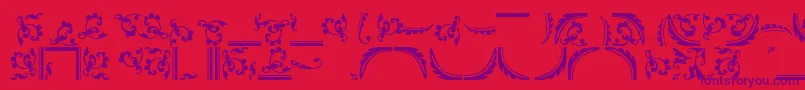 Ornamentstwossk Font – Purple Fonts on Red Background