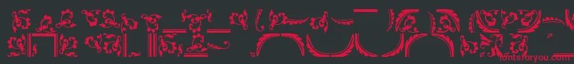 Ornamentstwossk Font – Red Fonts on Black Background