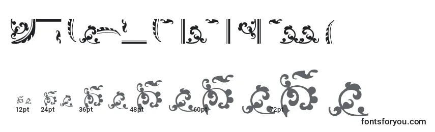 Размеры шрифта Ornamentstwossk