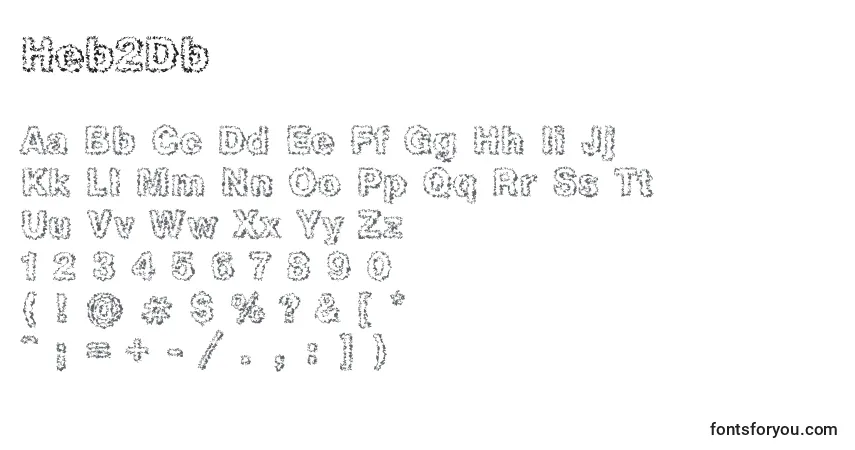 A fonte Heb2Db – alfabeto, números, caracteres especiais