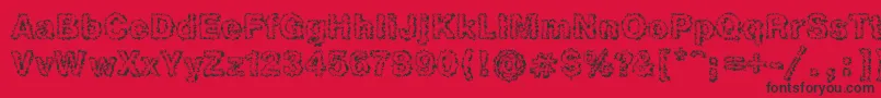 Шрифт Heb2Db – чёрные шрифты на красном фоне