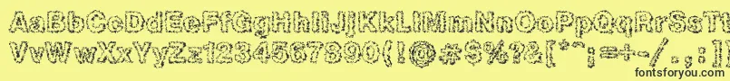 Heb2Db-Schriftart – Schwarze Schriften auf gelbem Hintergrund