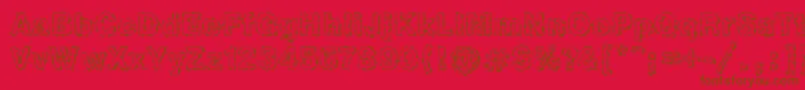 Heb2Db Font – Brown Fonts on Red Background