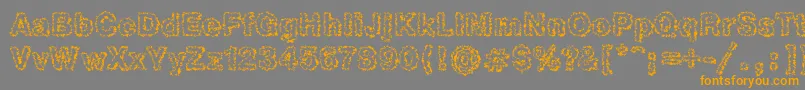 Heb2Db Font – Orange Fonts on Gray Background