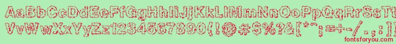 Heb2Db Font – Red Fonts on Green Background