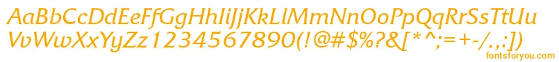 フォントFrizquadratatttItalic – 白い背景にオレンジのフォント