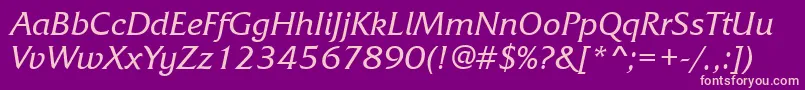 FrizquadratatttItalic Font – Pink Fonts on Purple Background