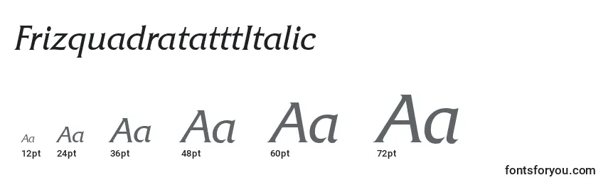 Размеры шрифта FrizquadratatttItalic