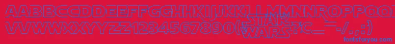 Starjhol Font – Blue Fonts on Red Background