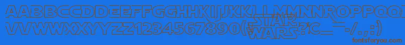 Starjhol Font – Brown Fonts on Blue Background