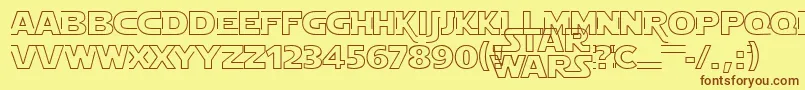 Starjhol Font – Brown Fonts on Yellow Background