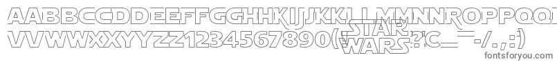 フォントStarjhol – 白い背景に灰色の文字