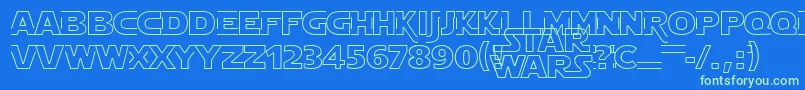 Starjhol Font – Green Fonts on Blue Background