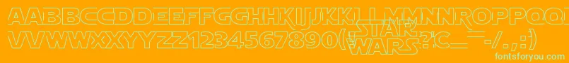 Starjhol Font – Green Fonts on Orange Background