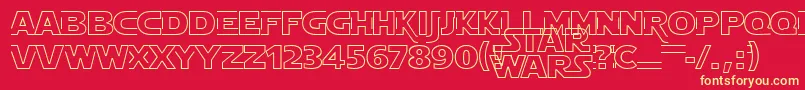 Starjhol Font – Yellow Fonts on Red Background