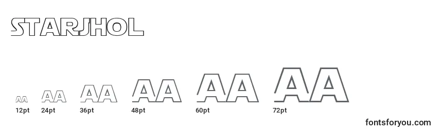 Размеры шрифта Starjhol