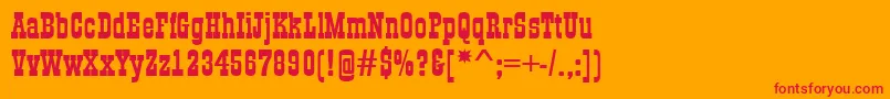 GildiaBold Font – Red Fonts on Orange Background