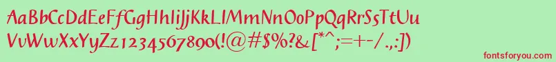 Jesper Font – Red Fonts on Green Background