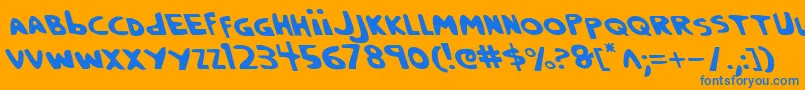 CrappityCrapCrapLeftalic Font – Blue Fonts on Orange Background