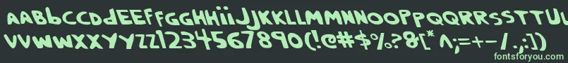 CrappityCrapCrapLeftalic Font – Green Fonts on Black Background