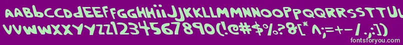 CrappityCrapCrapLeftalic Font – Green Fonts on Purple Background