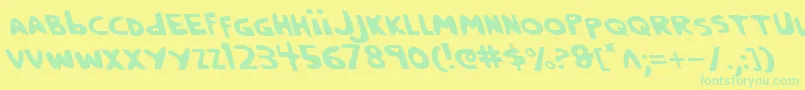 CrappityCrapCrapLeftalic Font – Green Fonts on Yellow Background