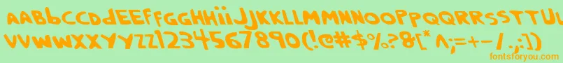 CrappityCrapCrapLeftalic Font – Orange Fonts on Green Background