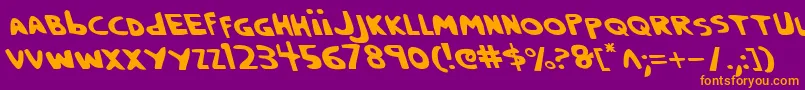 CrappityCrapCrapLeftalic Font – Orange Fonts on Purple Background