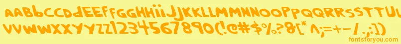 CrappityCrapCrapLeftalic Font – Orange Fonts on Yellow Background