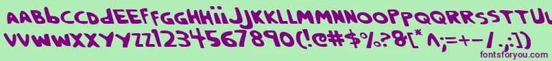 CrappityCrapCrapLeftalic Font – Purple Fonts on Green Background