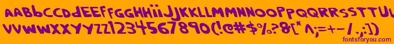 CrappityCrapCrapLeftalic Font – Purple Fonts on Orange Background