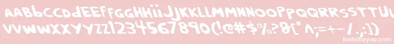 CrappityCrapCrapLeftalic Font – White Fonts on Pink Background