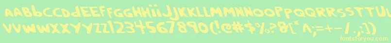 CrappityCrapCrapLeftalic Font – Yellow Fonts on Green Background