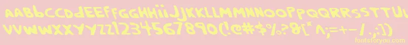 CrappityCrapCrapLeftalic Font – Yellow Fonts on Pink Background