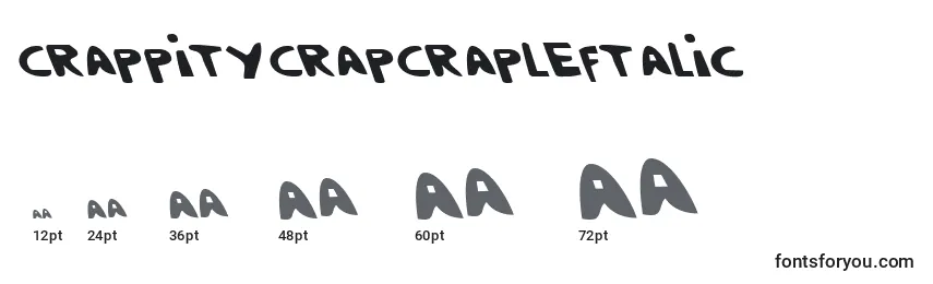 CrappityCrapCrapLeftalic Font Sizes