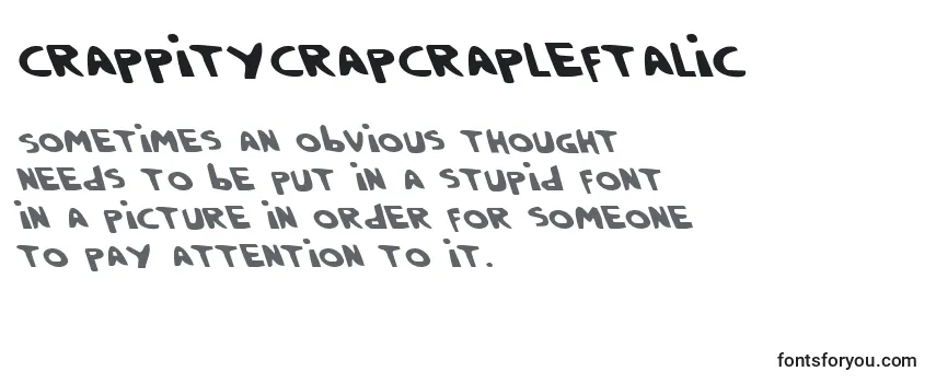 Przegląd czcionki CrappityCrapCrapLeftalic