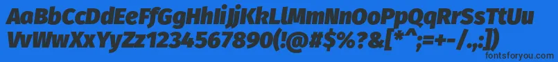 フォントFirasansUltraitalic – 黒い文字の青い背景