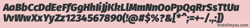Fonte FirasansUltraitalic – fontes pretas em um fundo rosa