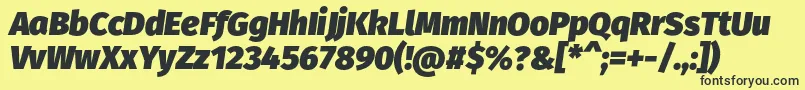 FirasansUltraitalic Font – Black Fonts on Yellow Background