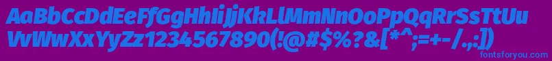 FirasansUltraitalic-fontti – siniset fontit violetilla taustalla