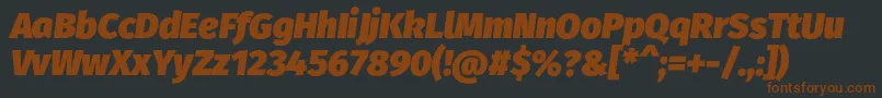 フォントFirasansUltraitalic – 黒い背景に茶色のフォント