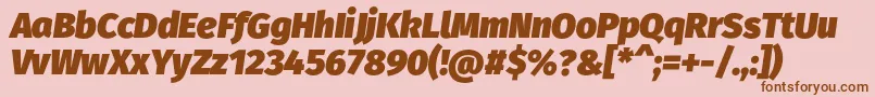 Шрифт FirasansUltraitalic – коричневые шрифты на розовом фоне