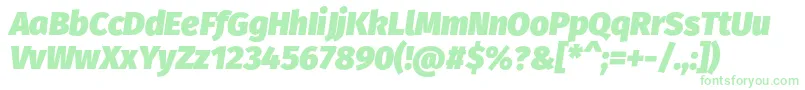 フォントFirasansUltraitalic – 白い背景に緑のフォント