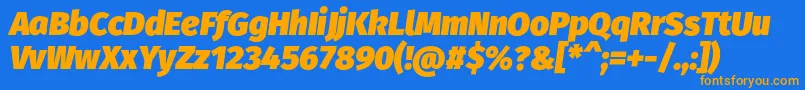 FirasansUltraitalic Font – Orange Fonts on Blue Background