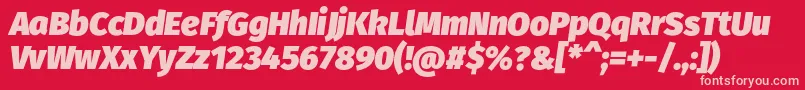 フォントFirasansUltraitalic – 赤い背景にピンクのフォント