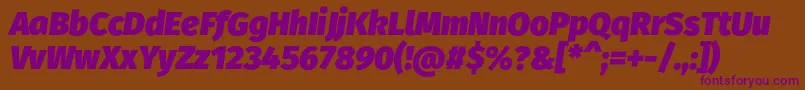 FirasansUltraitalic-Schriftart – Violette Schriften auf braunem Hintergrund