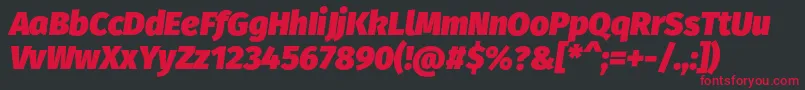 フォントFirasansUltraitalic – 黒い背景に赤い文字
